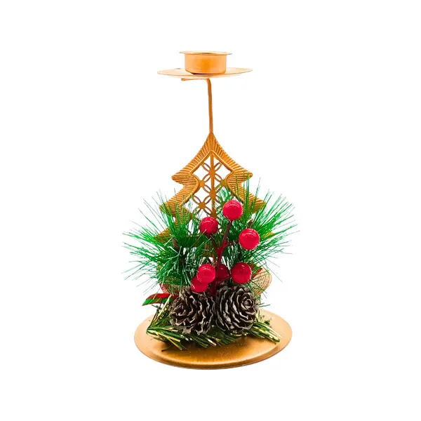 Candelabro Porta Velas Metalicos Decorativos Navidad 15cm 