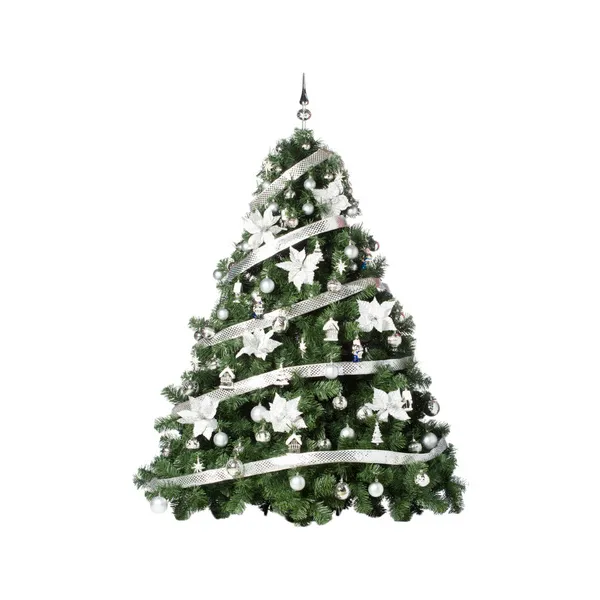 Arbolito Navidad Extra Lujo Patagonia 1.80mt + Adornos Plata