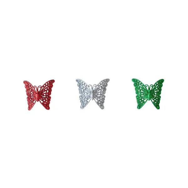 Adornos Navideños Mariposas Arbolito De Navidad 6cm X4