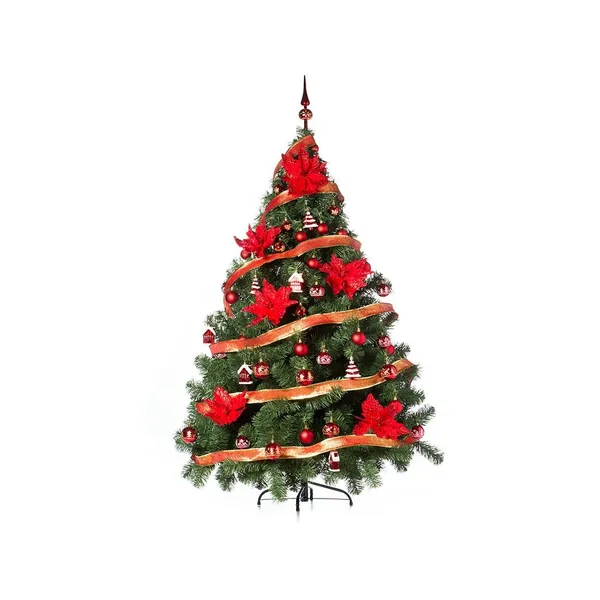 Árbol De Navidad Montañes Deluxe 1.80mts Rojo Black Friday