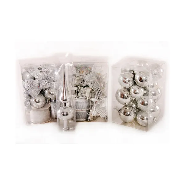 Kit Adornos Navidad Plata 72 Piezas - Envío Gratis!