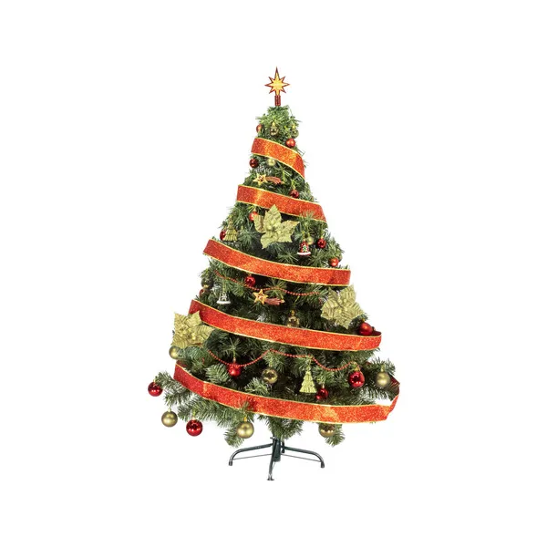 Arbolito Navidad Tronador Lujo 1,50m Kit 40 Rojo Oro Deco