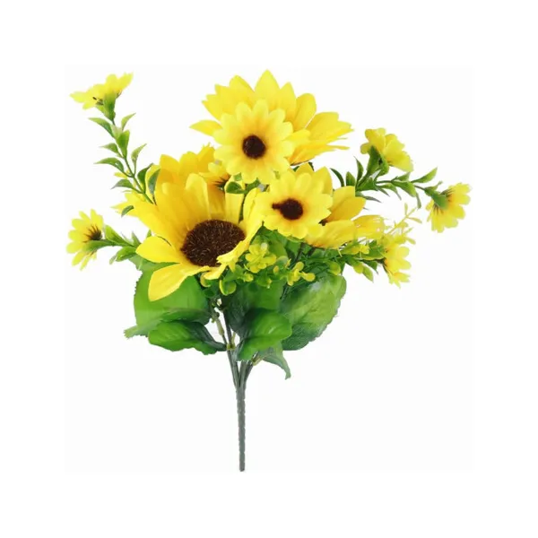 Ramo Girasol Flores Artificiales 30cm Decoracion Pack X10