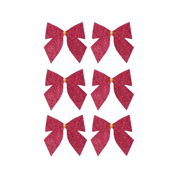Moños Navidad Pack X6 Adornos Navideños Decoración Arbol