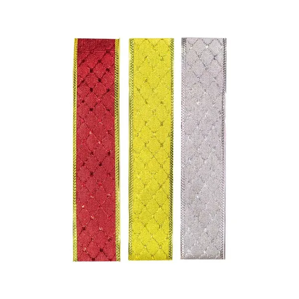 Cintas Navideñas Pack X3 Glitter 5cm 2,70mts Adornos Navidad