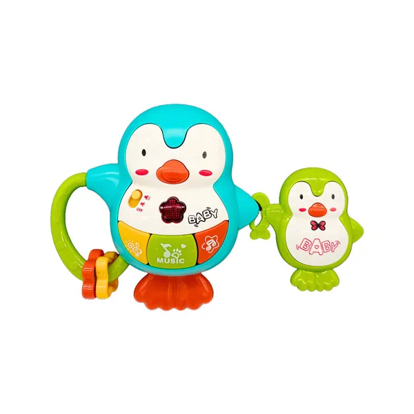 Sonajero Musical Bebe Pingüinos Con Luz Y Sonidos