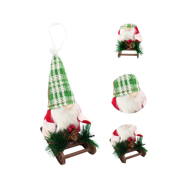 Adornos Navideños Gnomo Con Trineo Colgante Arbol De Navidad