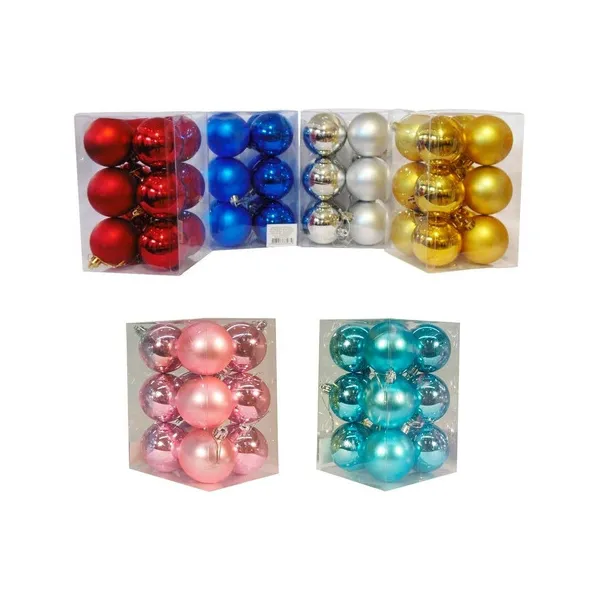 Adornos Navideños Set Bolas De Navidad 6cm X12 Unidades