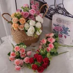 Ramo De Rosas Flores Artificiales Decoracion Pack X10