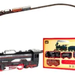 Pista De Tren Clasico Con Luz Y Vias Locomotora Juguete