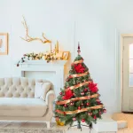 Arbol Navidad Montañes Deluxe 1.30mts Con Adornos Rojo