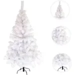 Arbol Navidad Blanco Tronador De Lujo 1.50mts Base Metálica