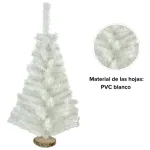 Arbolito De Navidad Blanco Mini 0,80mts Tronco Natural