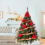 Árbol De Navidad Montañes Deluxe 1.80mts Rojo Black Friday