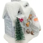 Adorno Navidad Casita Ceramica C/ Luz Decoracion Navideña