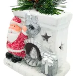 Adorno Navidad Papa Noel Ceramica C/ Luz Decoracion Navideña
