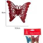Adornos Navideños Mariposas Arbolito De Navidad 6cm X4
