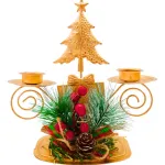 Candelabro Porta Velas X2 Decorativos Navidad 17cm 