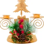 Candelabro Porta Velas X2 Decorativos Navidad 17cm 