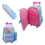 Mochila Carrito Escolar 17'' Set Carro Con Ruedas + Canopla
