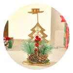 Candelabro Porta Velas Metalicos Decorativos Navidad 15cm 