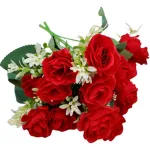 Ramo De Rosas Flores Artificiales Decoracion Pack X10