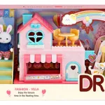 Casita De Conejos Familia Set Con Accesorios Juego Tobogan