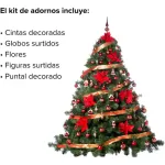 Arbol Navidad Patagonia Xl 2.10mt + Adornos Rojo Cybermonday
