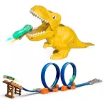 Pista De Autos Dinosaurio Lanzador T-rex Juguete Carrera