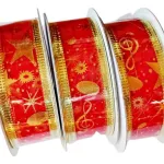 Cintas Navideñas Adornos Decoración Navidad 2,5cm 2,7mts