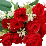 Ramo De Rosas Flores Artificiales Decoracion Pack X10
