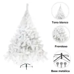 Arbol De Navidad Blanco Montañes Deluxe 1,30mts Decoracion
