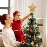 Estrella Puntal Dorado 25cm Para Arbol De Navidad 