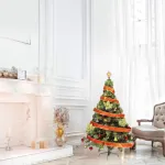 Arbolito Navidad Tronador Lujo 1,50m Kit 40 Rojo Oro Deco