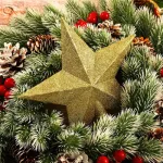 Estrella Puntal Dorado 25cm Para Arbol De Navidad 