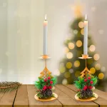 Candelabro Porta Velas Metalicos Decorativos Navidad 15cm 