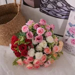 Ramo De Rosas Flores Artificiales Decoracion Pack X10