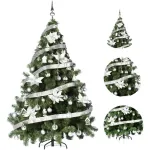 Arbolito Navidad Montañes Deluxe 2,10mts + Decoración Plata