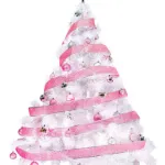 Árbol De Navidad Blanco Montañes Deluxe 1.5mts + Kit Rosa