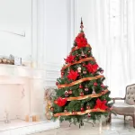 Árbol De Navidad Montañes Deluxe 1.80mts Rojo Black Friday