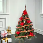 Árbol De Navidad Montañes Deluxe 1.80mts Rojo Black Friday