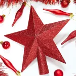 Estrella Puntal Dorado 25cm Para Arbol De Navidad 