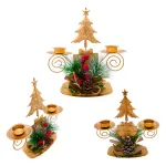 Candelabro Porta Velas X2 Decorativos Navidad 17cm 