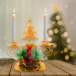 Candelabro Porta Velas X2 Decorativos Navidad 17cm 