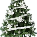 Arbolito Navidad Montañes Deluxe 2,10mts + Decoración Plata