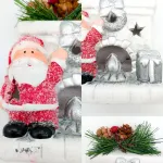 Adorno Navidad Papa Noel Ceramica C/ Luz Decoracion Navideña