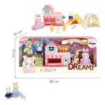 Casita De Conejos Familia Set Con Accesorios Juego Tobogan