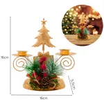Candelabro Porta Velas X2 Decorativos Navidad 17cm 