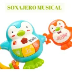 Sonajero Musical Bebe Pingüinos Con Luz Y Sonidos