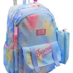 Mochila Carrito Escolar 17'' Set Carro Con Ruedas + Canopla